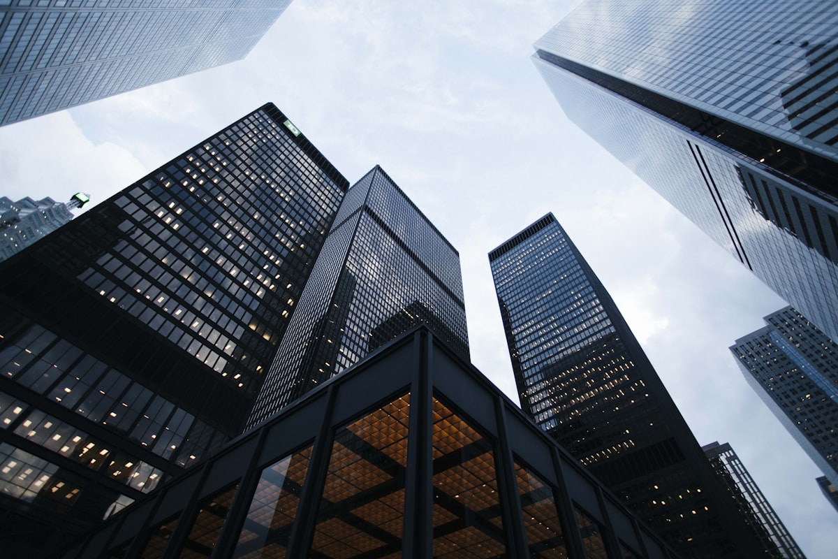 Modern commercial building representing construction business
