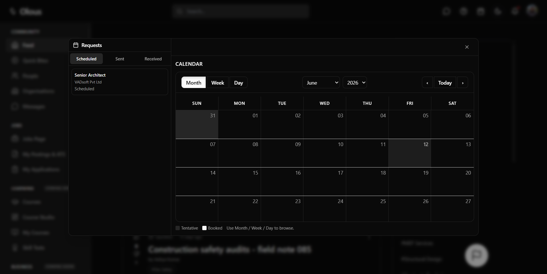 Interview calendar scheduler on Olous